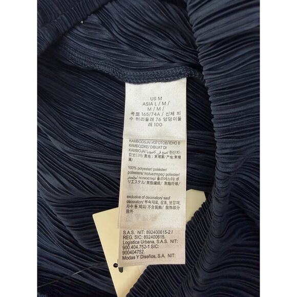 Calvin Klein Plissé Pull-On Wide-Leg Pants – Sky Captain – NWT – Size M - Picture 8 of 13